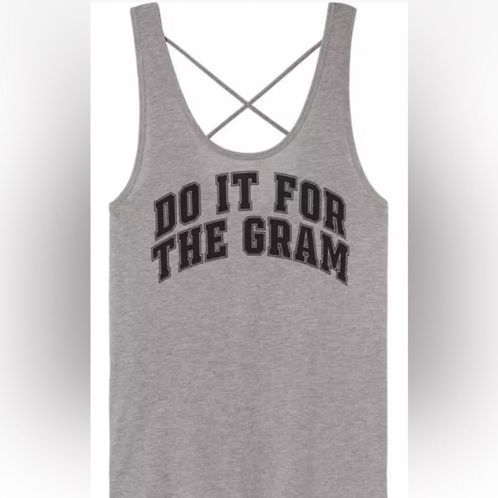 NWT -Victoria's Secret Pink Strappy Back Tank Top Graphic 'Do It for The Gram'